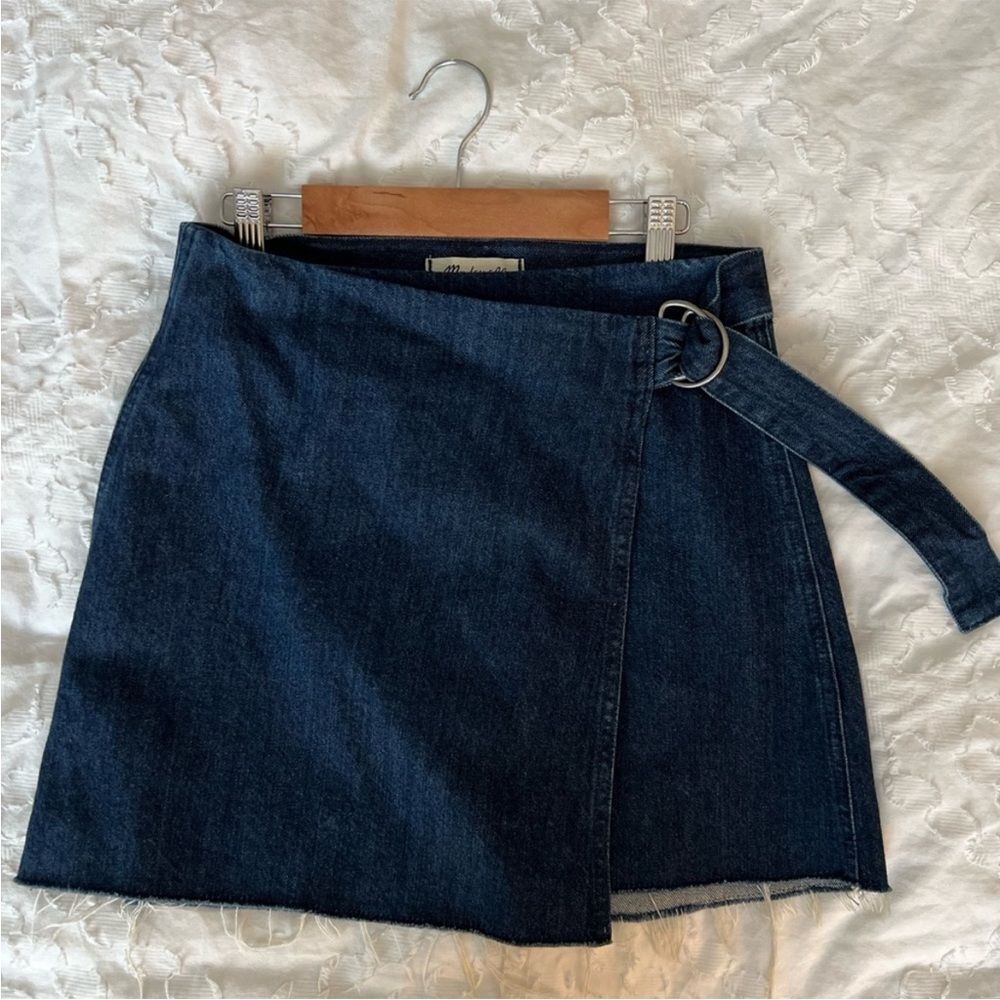Madewell denim wrap skirt